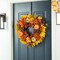 Set of 2 24"D Fall Dahlia Pumpkin, Leaf and Berry Wreath Includes a Complimentary Black Metal Wreath Hanger